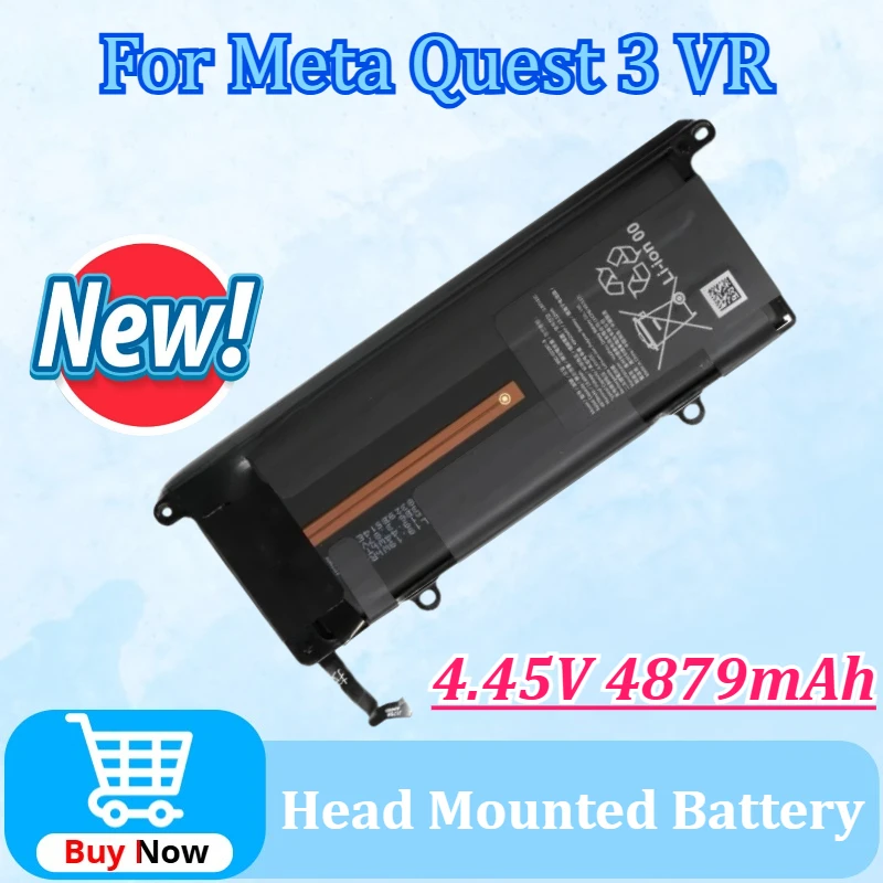 

4.45V 4879mAh for Meta Quest 3 VR Headset Li-ion No Border Batteries Head Mounted Replacement Battery Part Accessories
