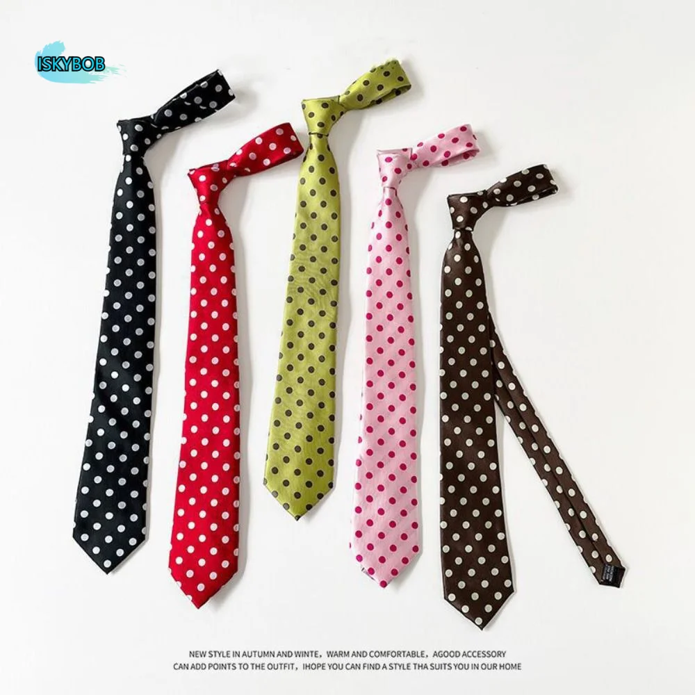 

Simple Korean Leopard Print Necktie Wave Point Long JK Uniform Necktie Sweet College Style Belt Accessories Students