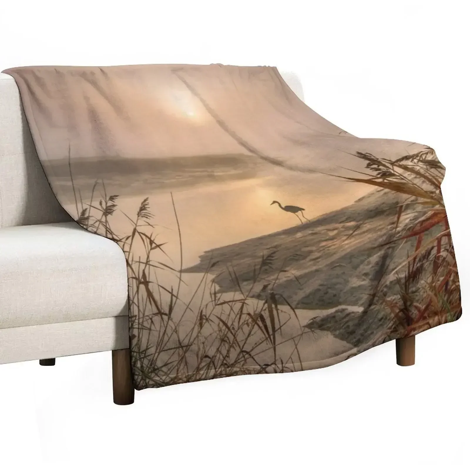 Heron At Peace Throw Blanket Personalized Gift Soft Big Decorative Sofa Decorative Beds Heavy Thin Blankets
