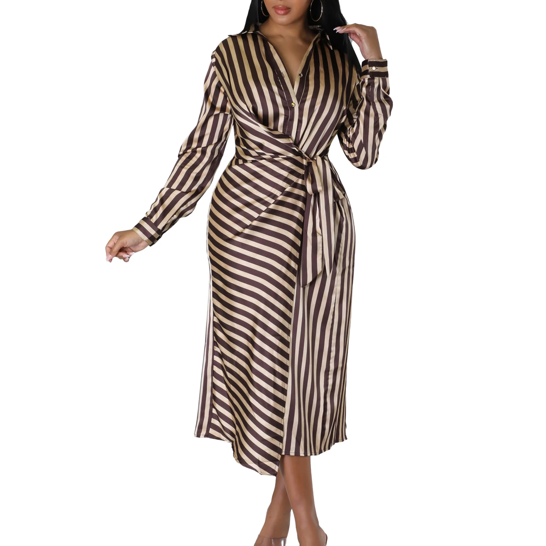 

African Party Evening Dresses for Women 2024 Fashion Summer African Long Sleeve V-neck Polyester Long Maxi Dress Africa Clothing