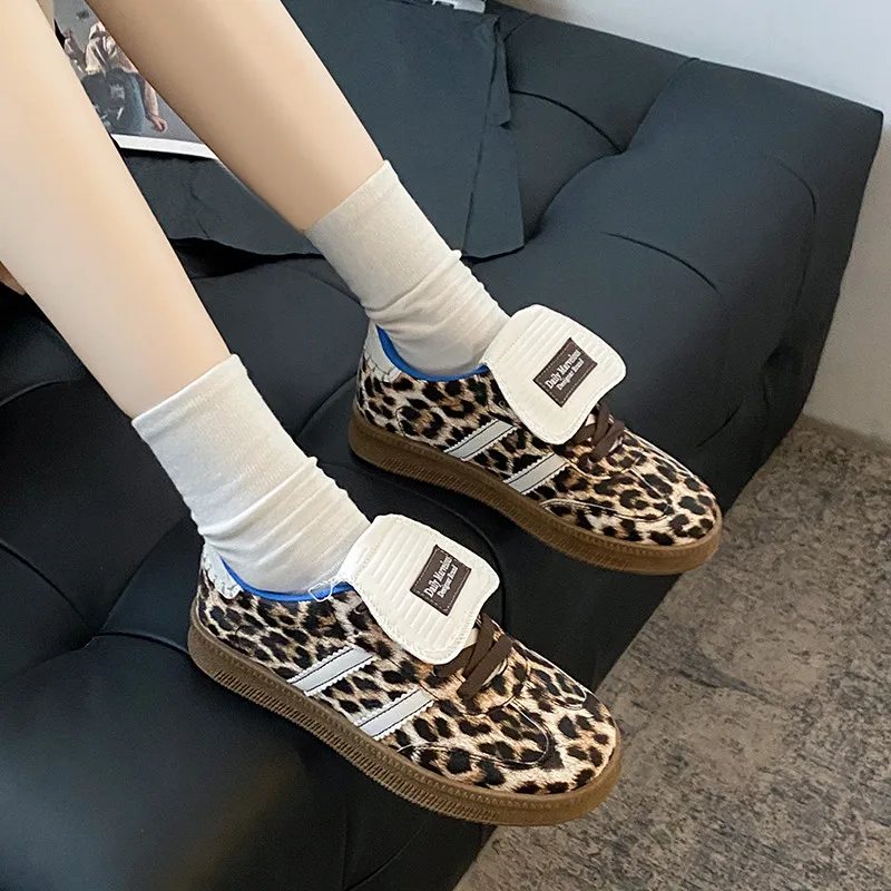 Luxury Women\'s Vulcanize Shoes Design Leopard Print Sneakers Women Trends Casual Sneakers Women Skateboard Shoes tênis feminino