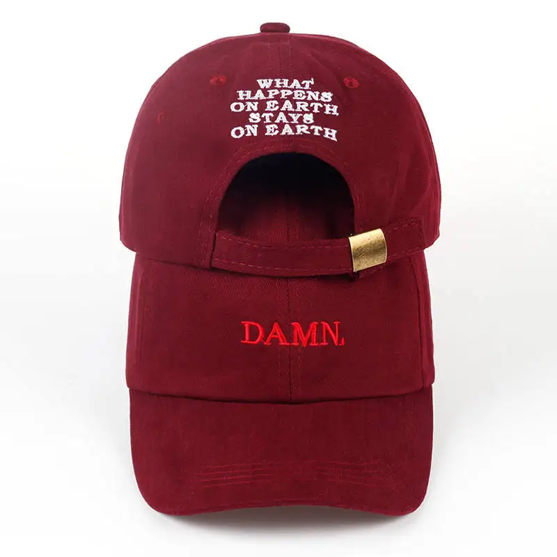 New Unisex Spring summer DAMN Hats Embroidered Earth Dad Hat Hip Hop cap Kendrick lamar Rapper Snapback hats Baseball Cap