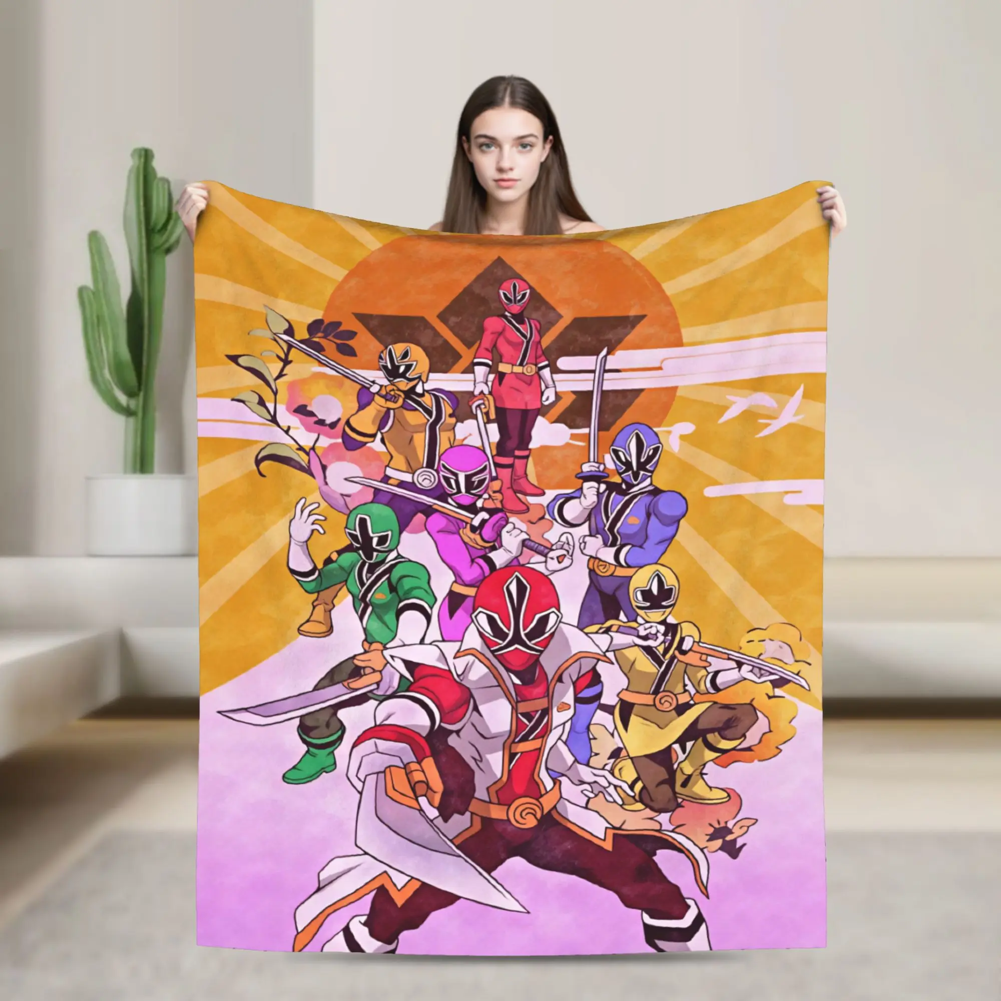Super Sentai Blanket Quality Soft Warm  Throw Blanket Winter Camping Couch Chair Print Bedspread