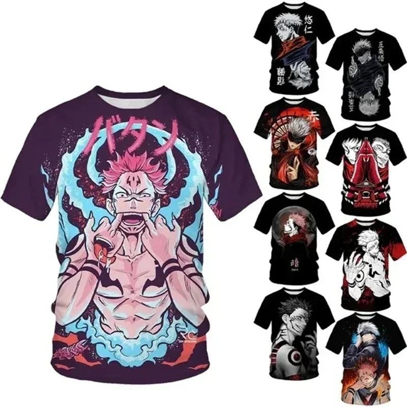 Summer Men Chilren T Shirt Japanese Anime Jujutsu Kaisen 3D Printed T Shirts Casual Fashion Streetwear Tees Tshirt Kids Boys Top