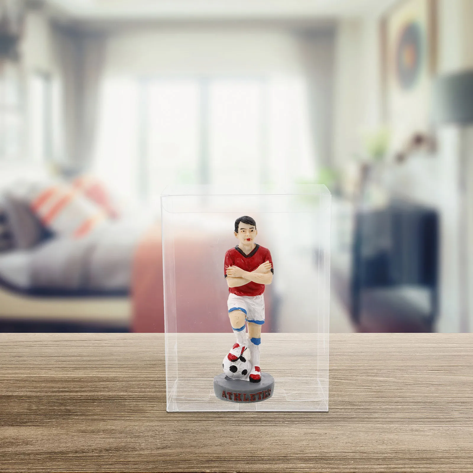 

5 Pcs Transparent Boxes Display Case for Figures Baseball Basketball Clear Storage Dustproof Stackable Container