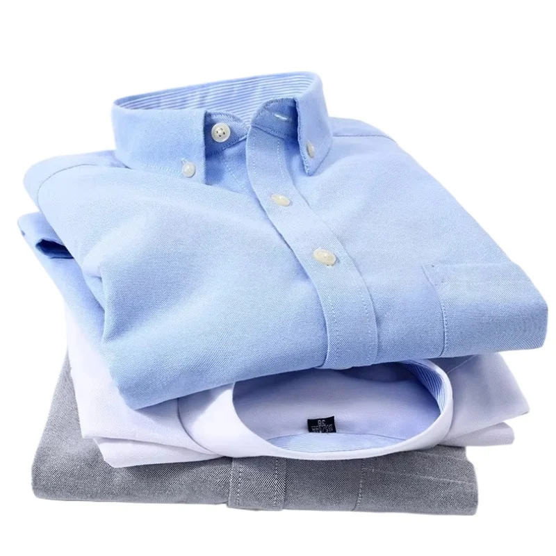 Men's Long Sleeve Shirt Non-Ironing Oxford Spinning Spring Summer Autumn Slim Casual Comfortable All Fashion Fast Color Shirt