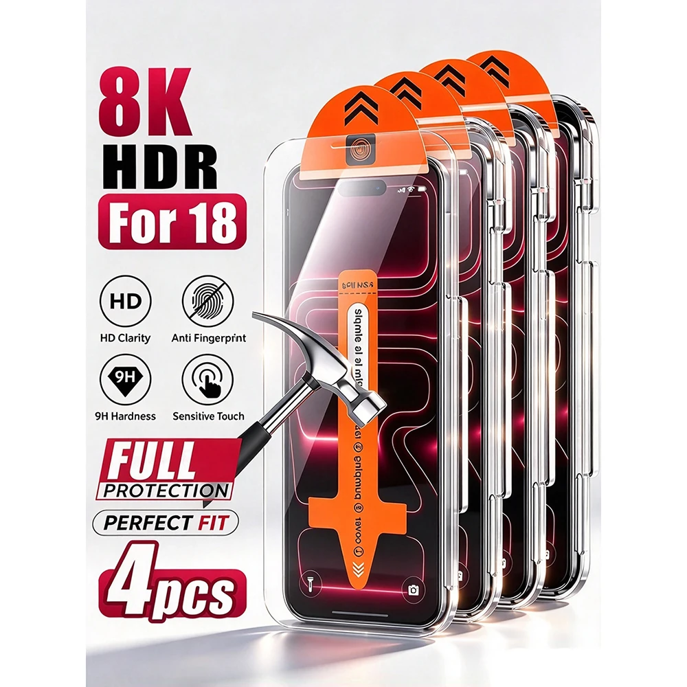 Aliexpress 1/4pcs Dust Free Tempered Glass Screen Protector For iPhone 18 Pro Max 17 Air 16e 16 15 14 Plus 13 12 Mini 11 Pro Max X XR Glass - Aliexpress Deal