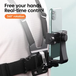 First Person View Mobile Phone Holder Cycling Climbing Outdoor Live Shooting 360° Rotate Chest Camera Holder Support Smartphone
