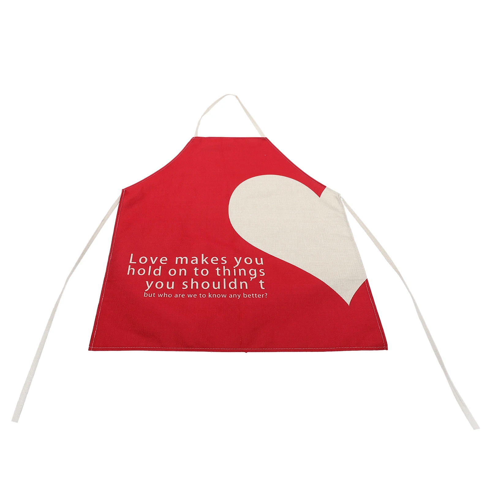 

Lovely Heart Shape Oil-Resistant Thickened Wear-Resistant Polyester Apron Comfortable Kitchen Cooking Supply For Couple Festival