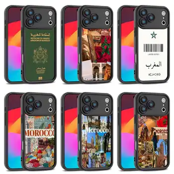 Pouzdro na telefon s marockou vlajkou a cestovním pasem pro iPhone 17, 16, 15, 14, 13, 12, Pro, Max, Plus, E, SE4, Air, Mini, černé, TPU s plným krytím 8 nejlepší prodej Pouzdro na iPhone Maroko - №2