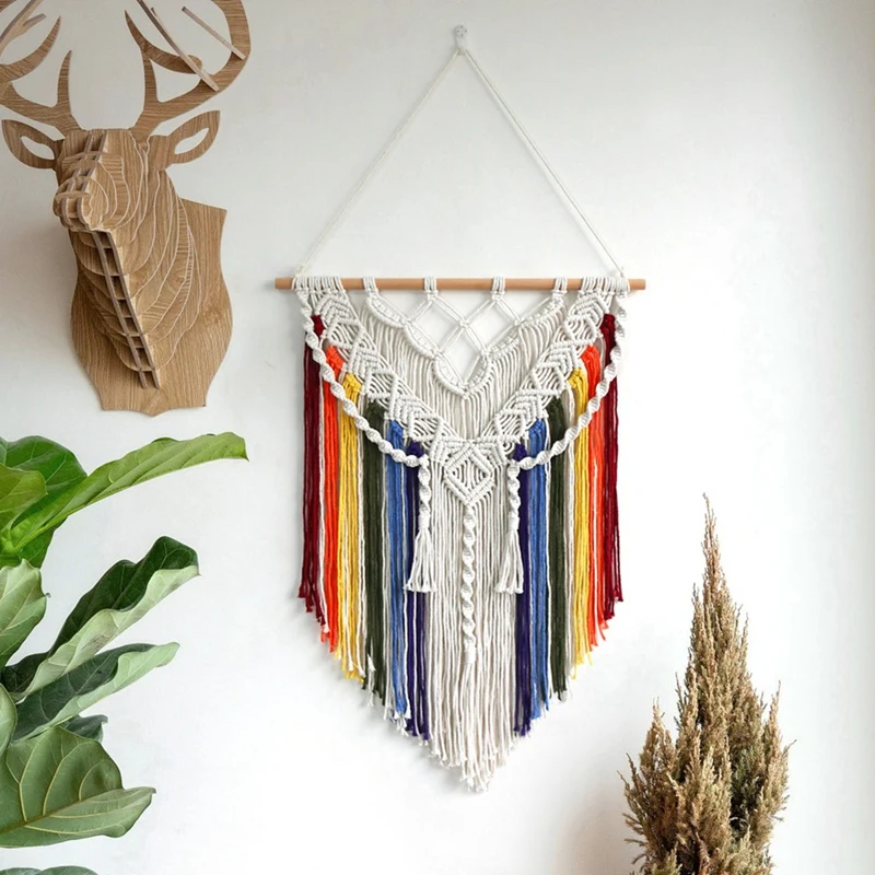 Colorful Tassels Hand-Woven Tapestries Nordic Style Room Wall Hangings Bohemian Homestay Decorative Wall Hangings