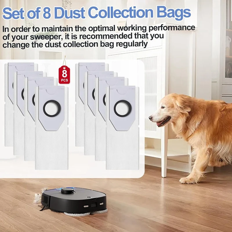 BAAG-bolsas de aspiradora para Robot aspirador Eureka J12 Ultra/Midea V12, juego de accesorios de bolsa de repuesto para bolsa de polvo