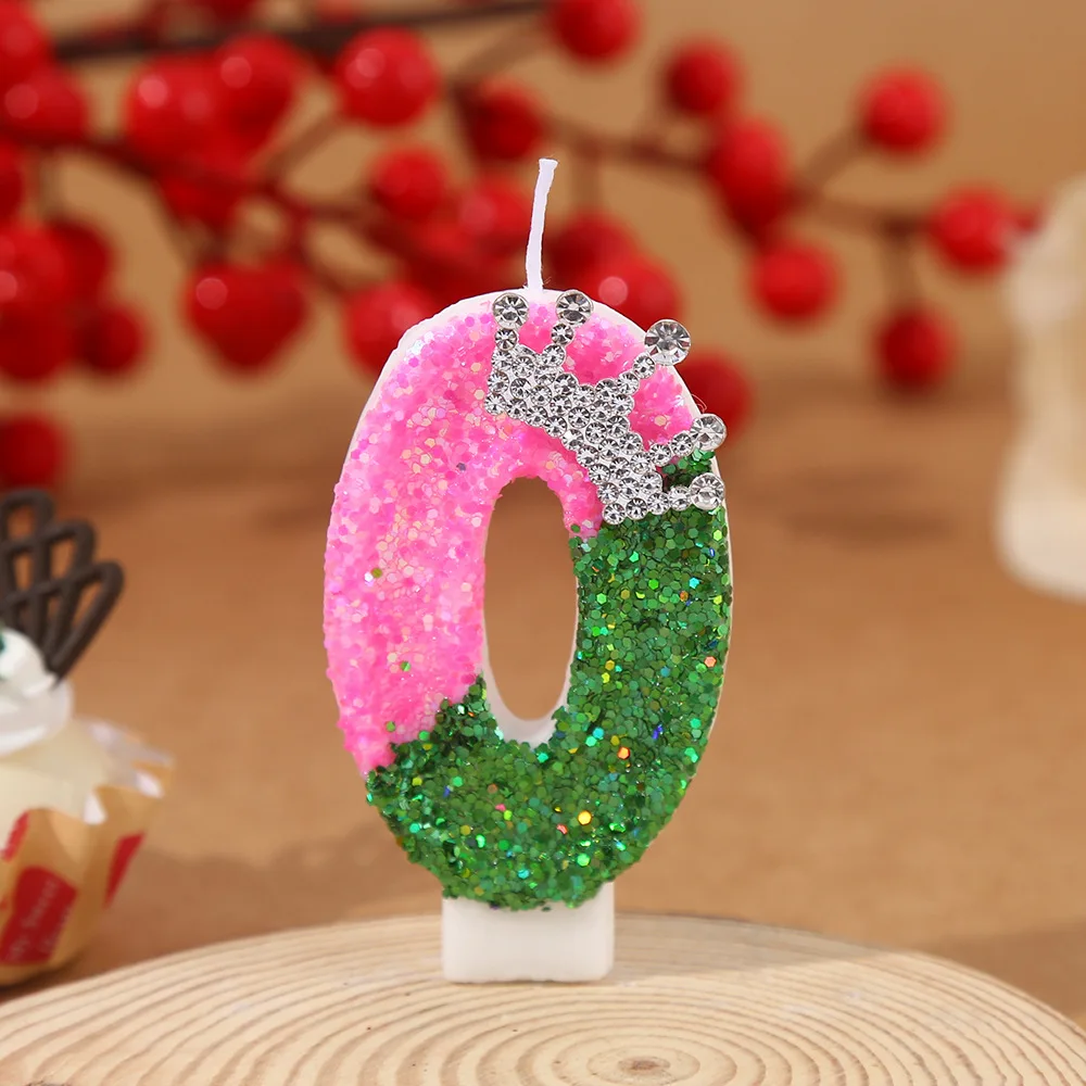 Pink water diamond crown digital candles, party gifts, birthday and anniversary party candles