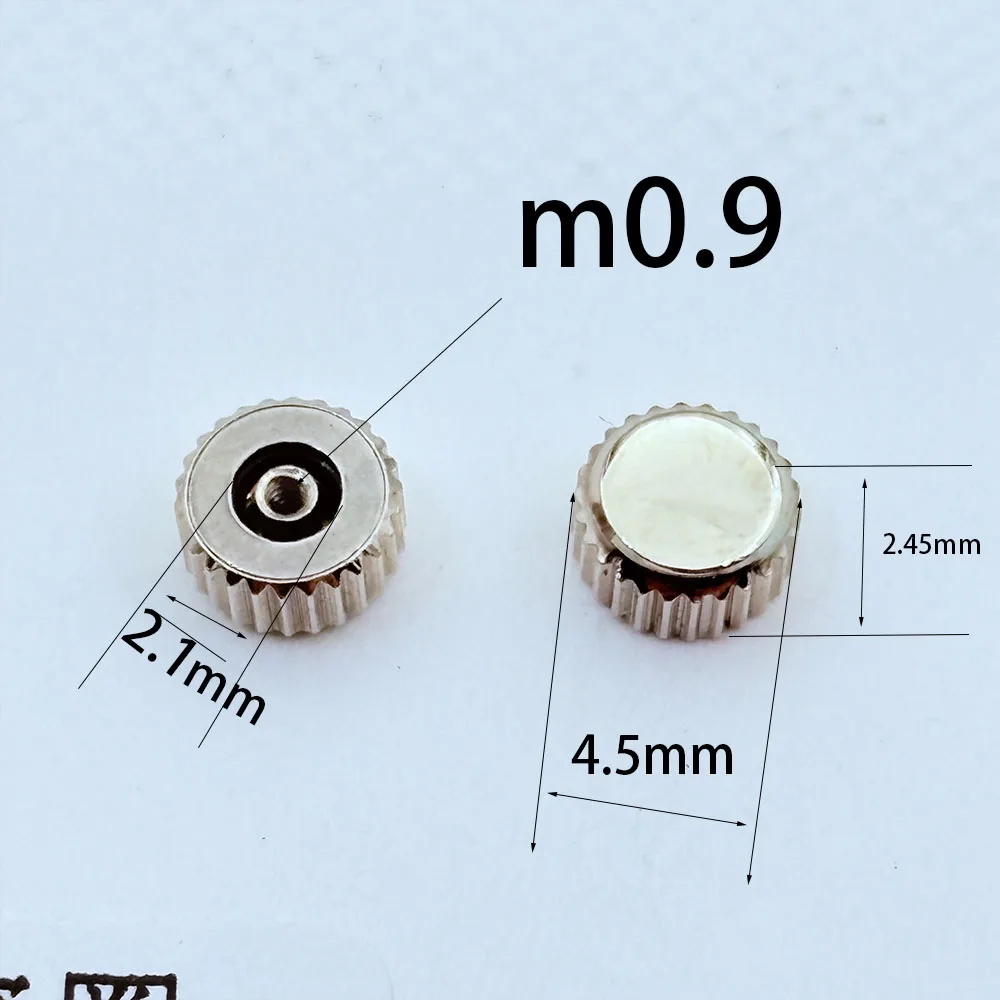 All Steel Head Watch Handle Crown Watch Head Accessories Quartz Mechanical Watch Head Flat Tube Head 4.5