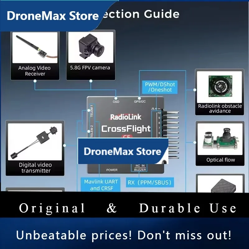 DroMaRadioLink CrossFlight-CE Flight Controllers 2-12S High-Dynamic Algorithm Multiple-model Support 10 PWM For FPV Drone Car Bo