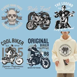 Motociclette popolari e alla moda DTF Thermo Sticker decalcomanie trasferimento di calore sui vestiti ferro sulla toppa per felpe stampa