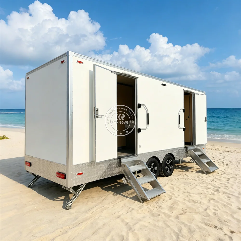 High Capacity Luxury Mobile Restroom Trailer Mobile Restroom Portable Bathroom Cabin Luxury Toilet Trailer for Public Events