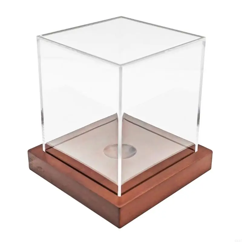 Q84C Clear Sports Baseball Holder Container with Stand Acrylic Football Basketball Storage Box Clear Basketball Display Case