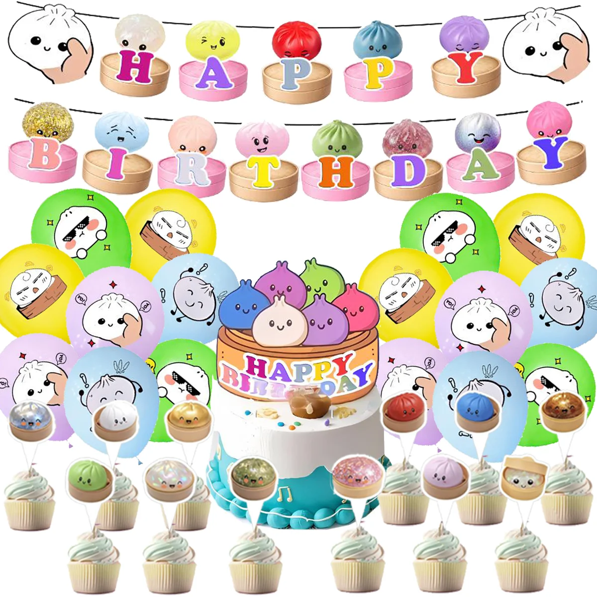 Kids Toys Dumplings - خلفية زينة لحفلات أعياد الميلاد بتصميم