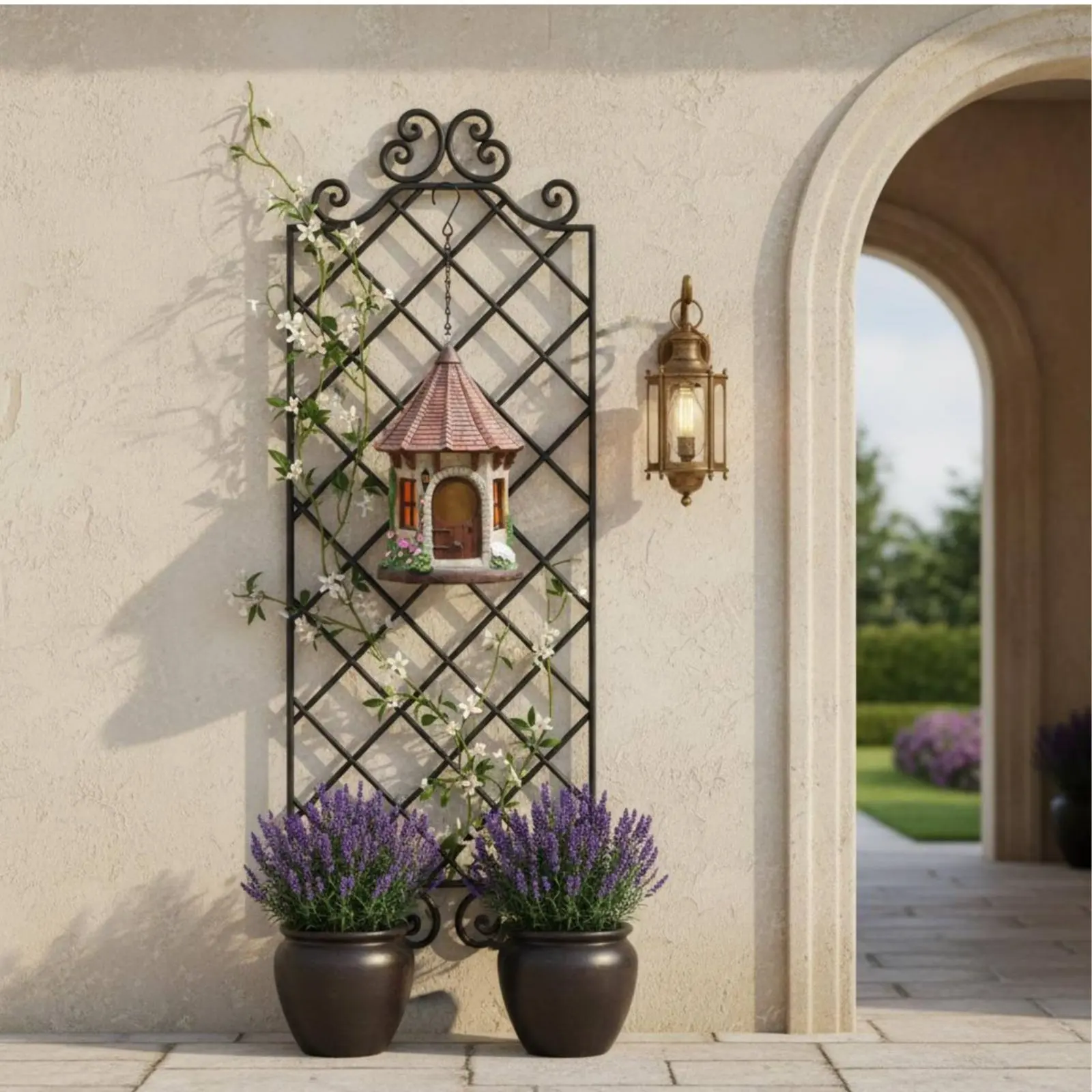 Stone Structure Birdhouse Long-Lasting Resin Birdhouse Outdoor Ornament Garden Accent Nest Box Waterproof for Patio - view 6