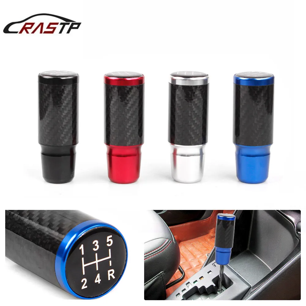 RASTP-New Arrived Aluminum Carbon Pattern 5/6 Speed Manual Transmission Shift Knob 91MM RS-SFN097