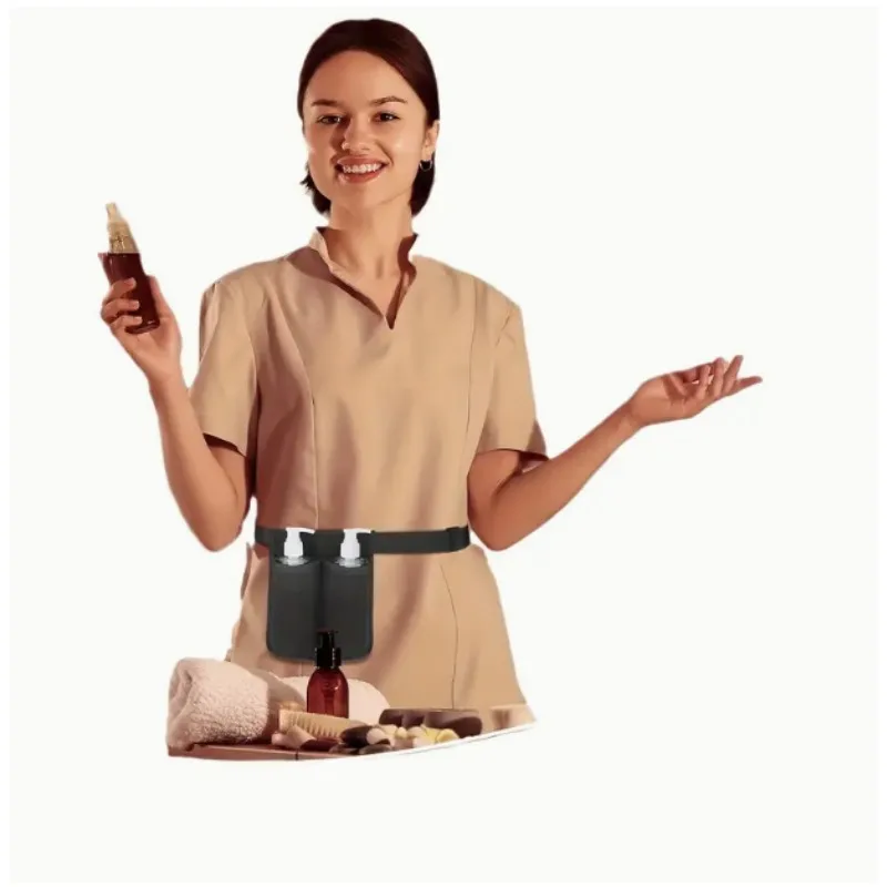 

Adjustable Massage Oil Waist Holster Hands-Free Belt with One-Touch Buckle Lightweight Portable for Professional Therapists
