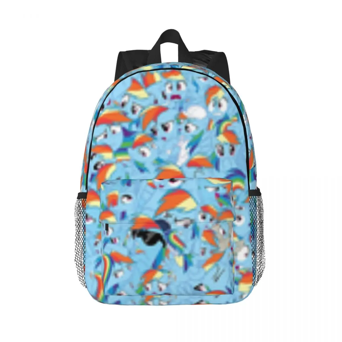 Regenbogen Dash Chaos neue modische Muster Schult asche drucken leichten Rucksack 15 Zoll