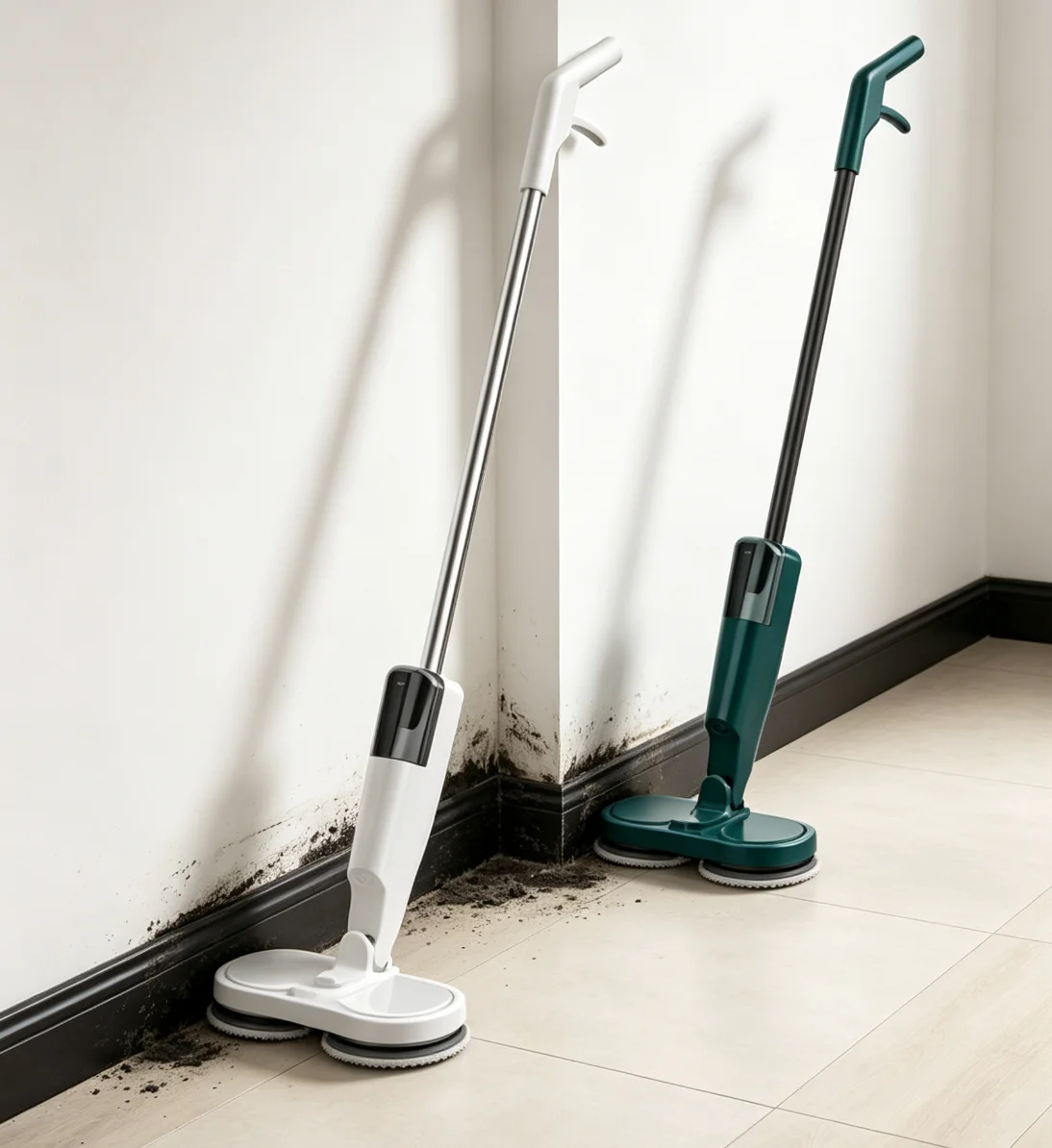 Electric Cordless Vacuum Cleaner Mop with Rotating Head and Water Spray for Hardwood & Tile Floors Household Cleaning Tool