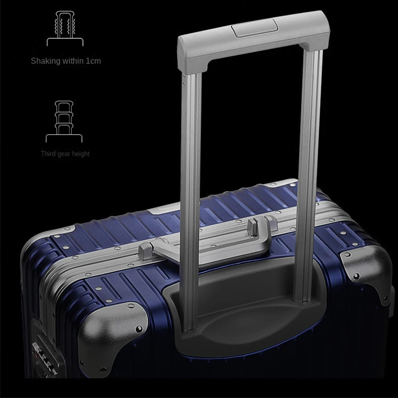 100% Aluminum Suitcase Frosted Metal Luggage Unisex Password Trolley Case Suitcase Trip Cabin 20/22/24/26/28/30 Inch Suitcases