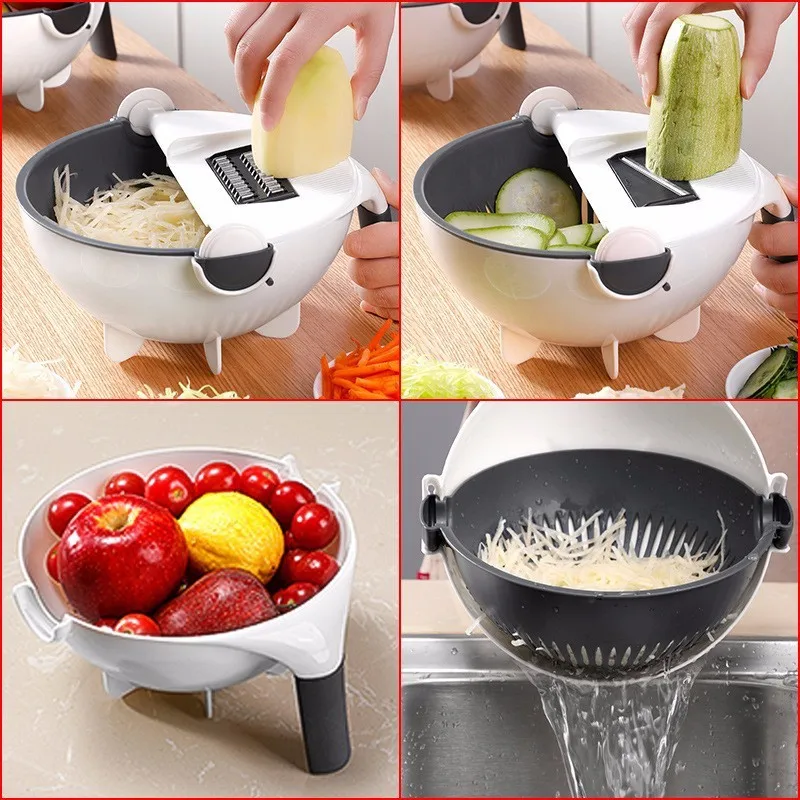 

Multifunctional Vegetable Slicer, Potato Slicer, Fruit and Vegetable Slicer, Nine-in-One Kitchen Slicer