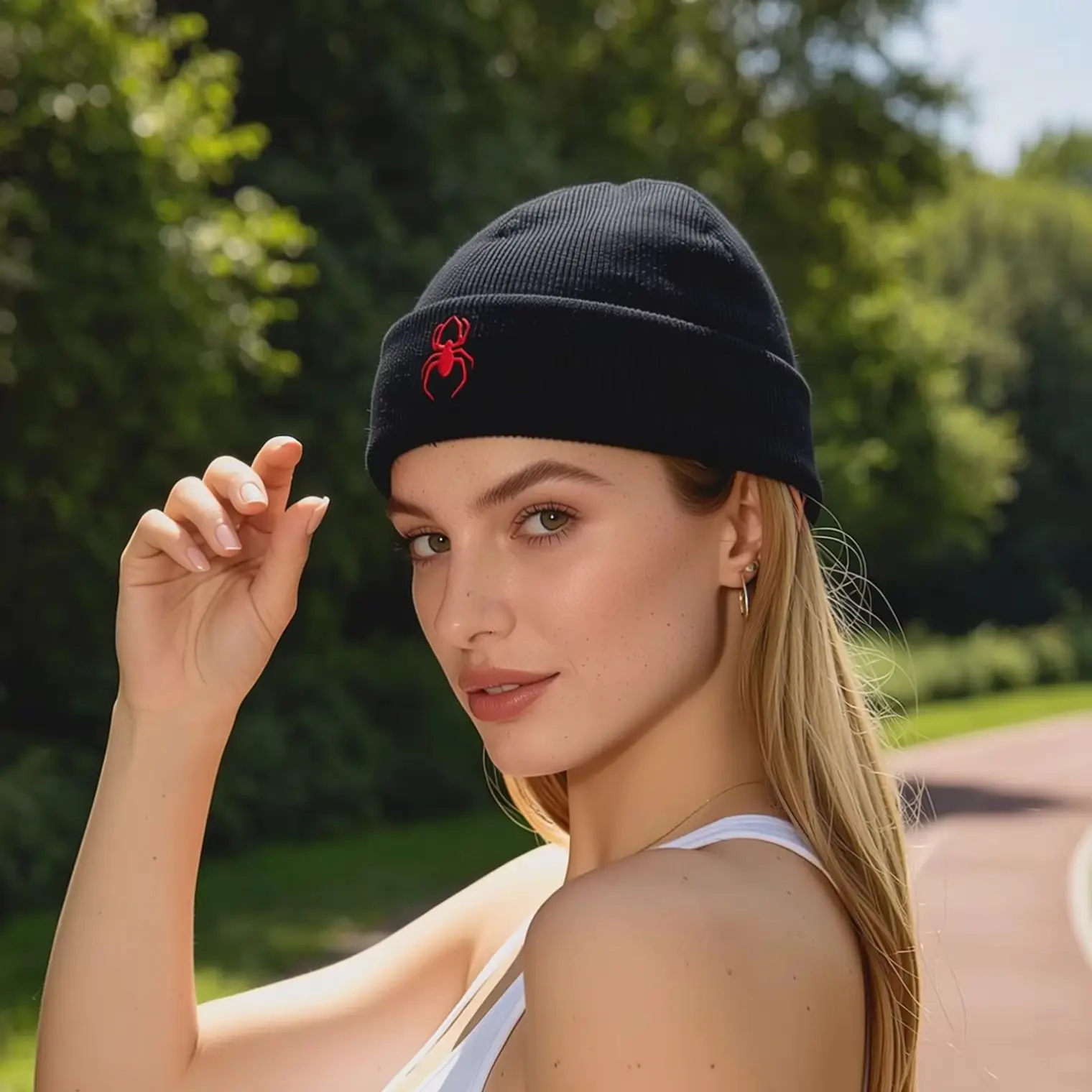 Spider Embroidery Warm Thickened Knit Cap, Multi-Color Street Style Cold Weather Hat for Autumn Winter Outdoor Daily Wear