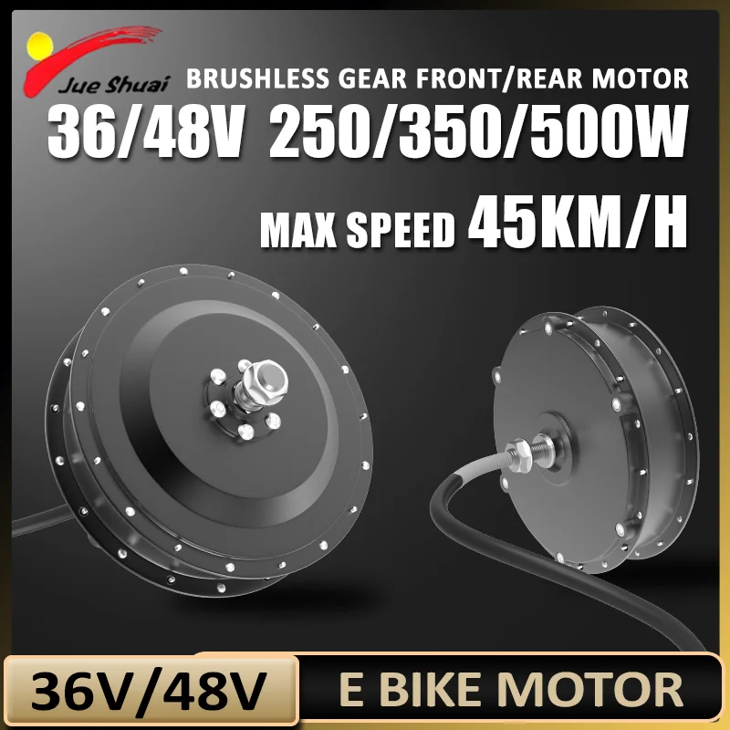 45KM/H Top Speed Electric Bike Conversion Kit 36V/48V 250W 350W 500W Front/Rear Brushless Gear Drive Motor 20