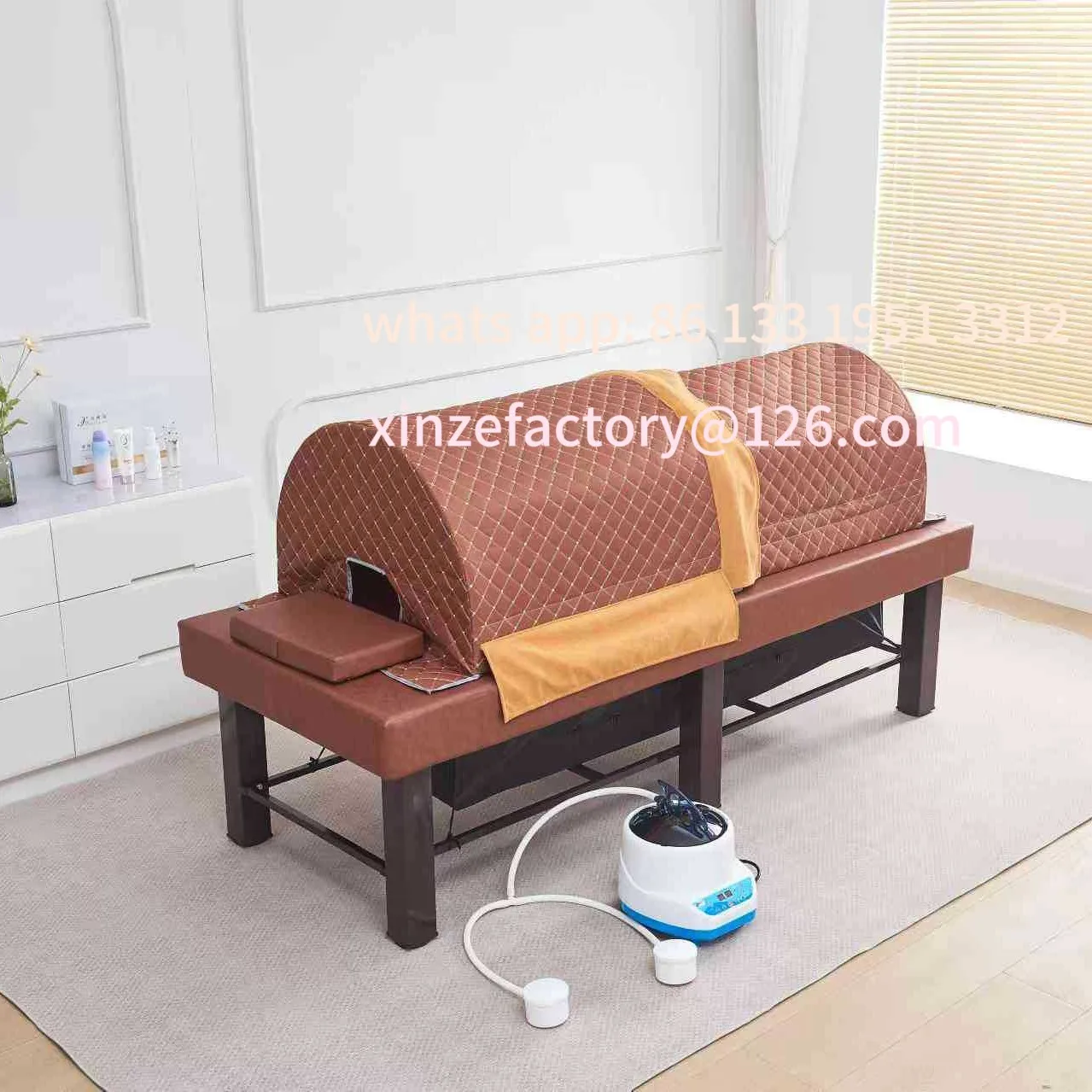 

Customizable moxibustion household closed fumigation bed beauty salon special automatic solid wood massage treatment bed