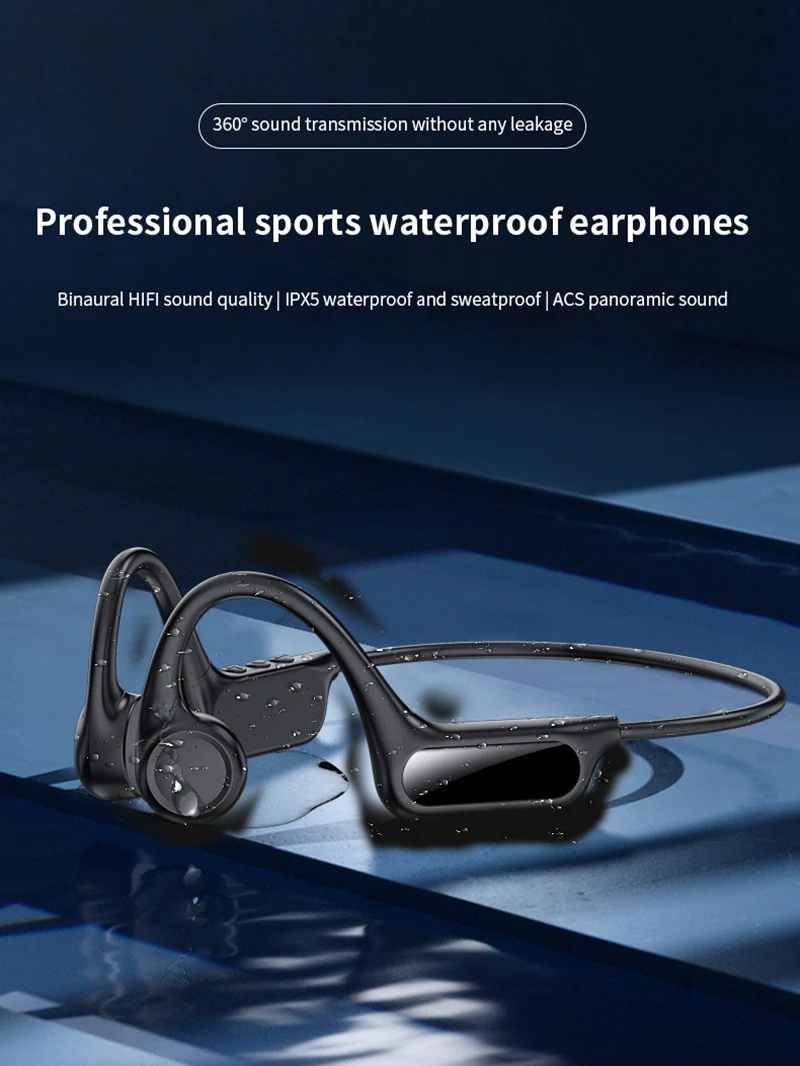 Lenovo Knochenleitungs-Sportkopfhörer IPX8 Wasserdichtigkeit zum Schwimmen, Radfahren, Laufen 8GB Speicher Bluetooth-Kopfhörer – Detail 1