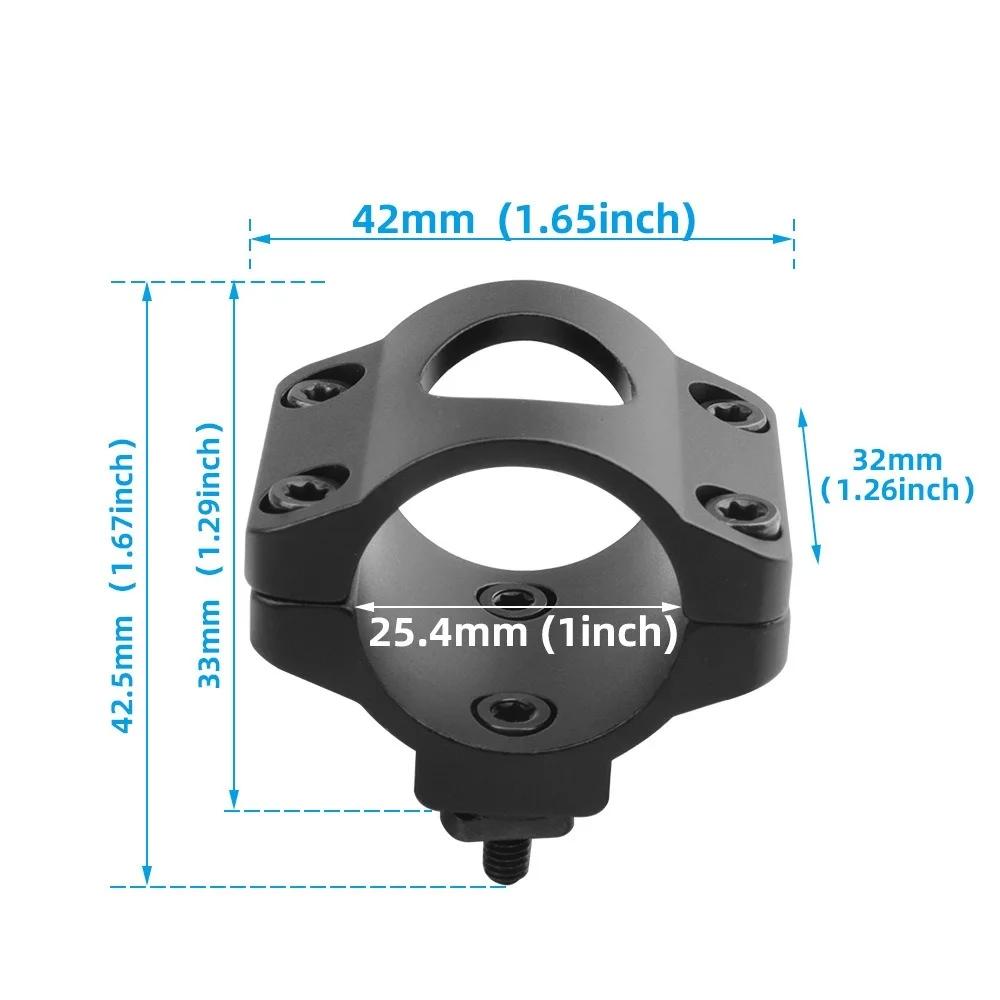 MLOK Toy Accessories Scope Ring Holder Mount 25.4mm Flashlight 45 Degree Offset Flashlight Mount - M-LOK & Picatinny