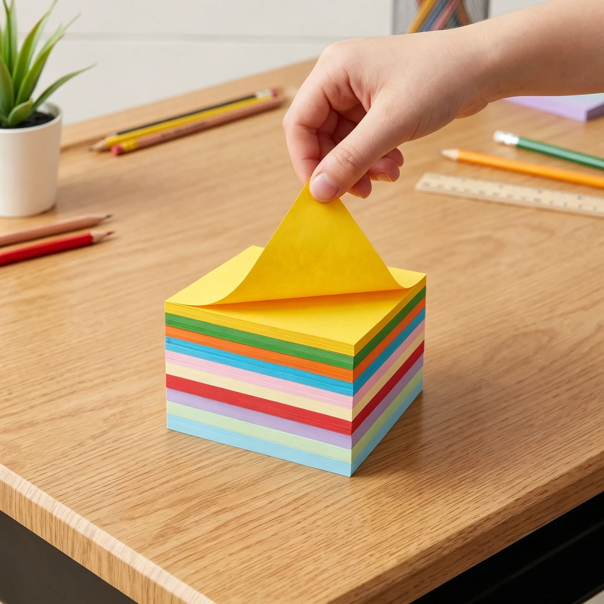 1000枚入り-カラフル折り紙-10x10cm-正方形カット-カードストック折り紙-子供-初心者向け-学校用品