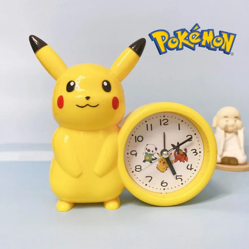 Kawaii Anime Pokemon Alarm Clock Cute Pikachu Students Punctuality Pointer Clock Catoon Bedroom Desk Decoration Birthday Gifts
