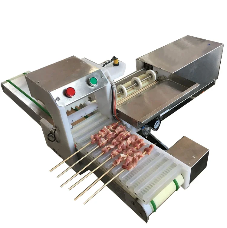 

Factory Price Stainless Steel Bamboo Iron Skewer BBQ Meat Chicken Kebab Making Machine With CE