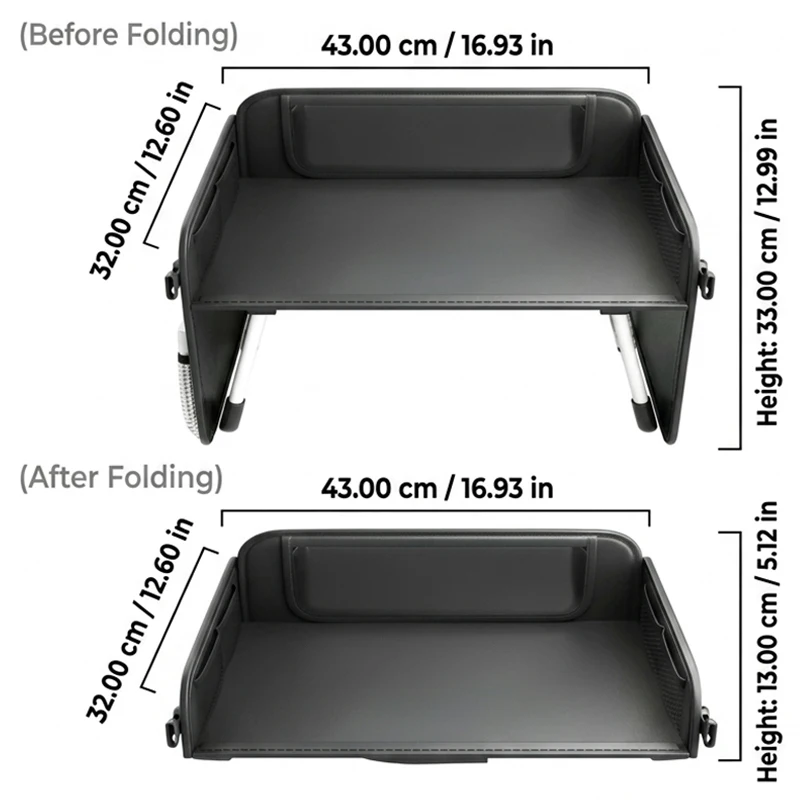 BLALION Child Car Dining Drawing Table Premium Leatherette Car Seat Tray Table Backseat Children Desk with Storage Pocket