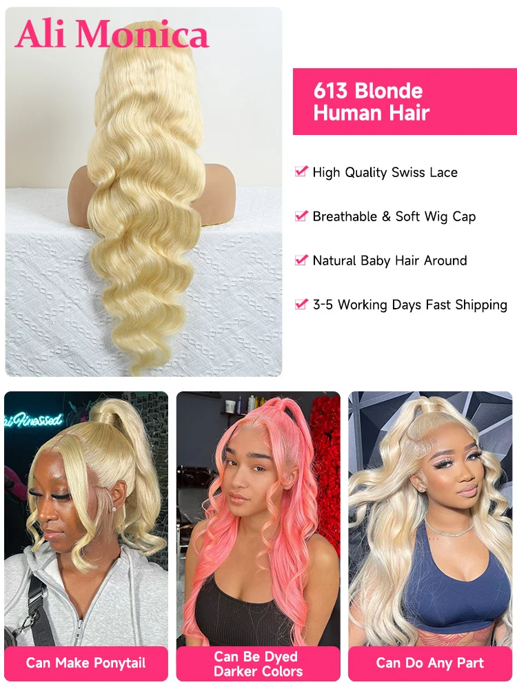 613 Honey Blonde 360 Lace Wigs Human Hair Pre Plucked Body Wave Lace Front Wig 13x4 13x6 Lace Front Frontal Wigs for Black Women