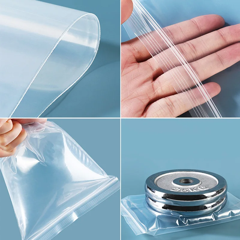 30/50/100ชิ้น/ล็อตหนา0.08Mm ปิดผนึกด้วยตนเอง Resealable ถุงซิปล็อค PE เก็บอาหารแพคเกจถุงพลาสติกโปร่งใส