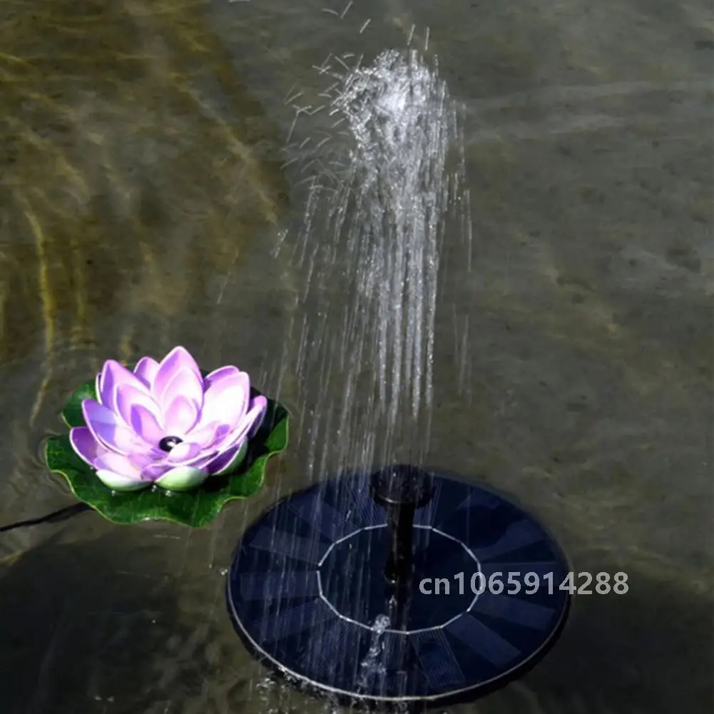 Solar Fountain Pump Floating Solar Panel Bird Baths Water Fountain with 6 Nozzles For Garden Outdoor Water Pool Pond Decor