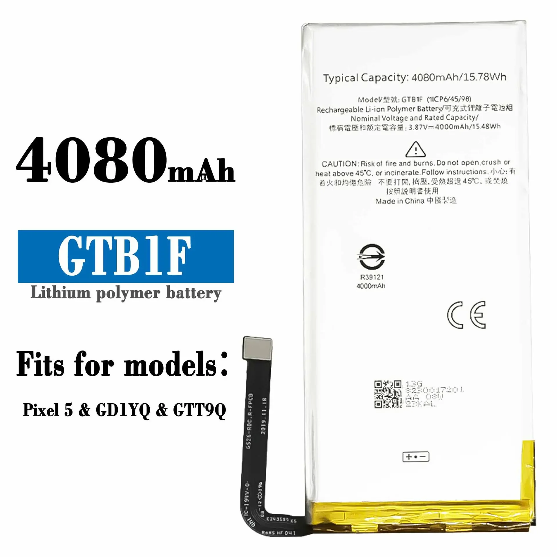 

GTB1F 4000mAh Battery For Google Pixel 5 Pixel5 CD1YQ CTT9Q Batteries High Quality Lithium Latest Batteries + Free Tools