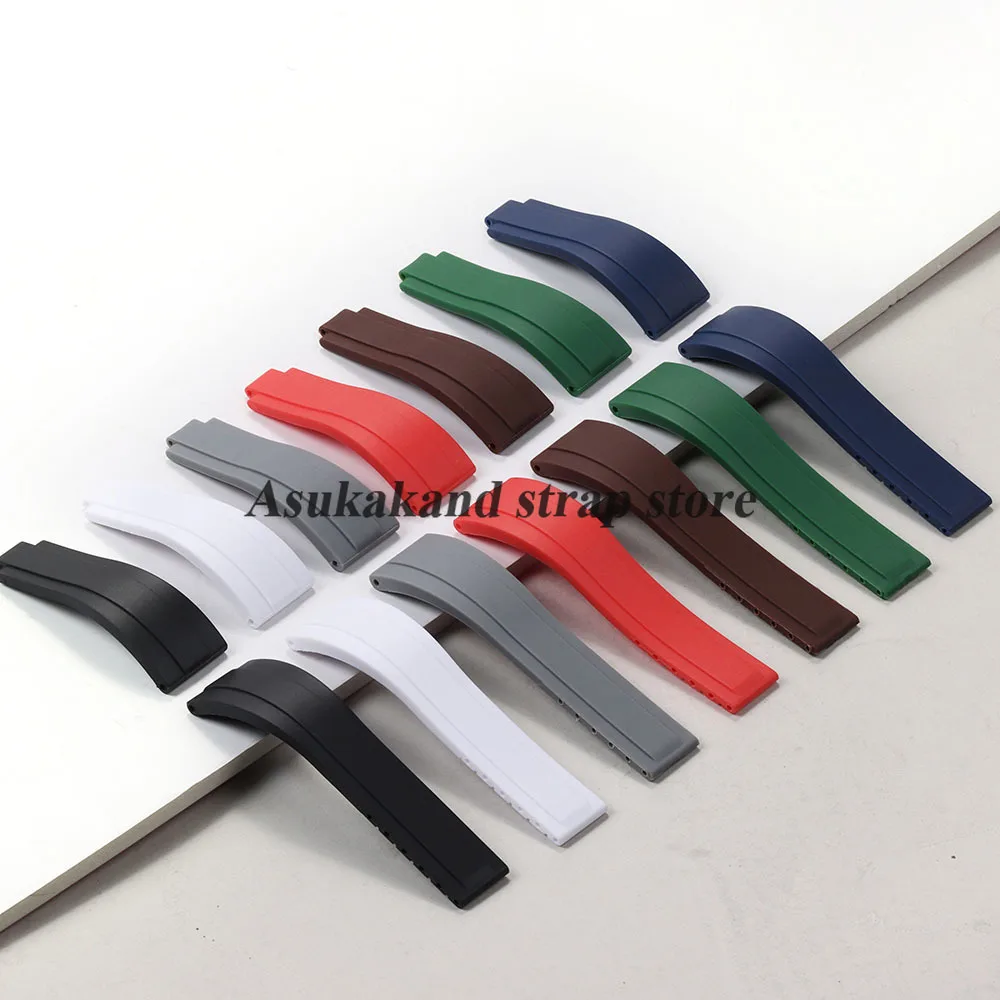 Pulseira de relógio de borracha tpu à prova d'água 20mm para rolex submariner para daytona gmt para água fantasma masculino feminino pulseira de relógio de silicone