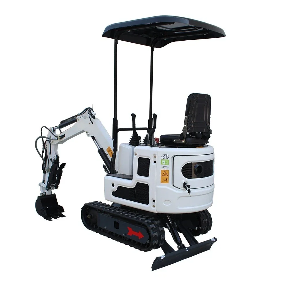 NEW White&Black B&S 1-Ton Mini Excavator Track Digger 13.5HP Hydraulic Thumb can be customized USA STOCK