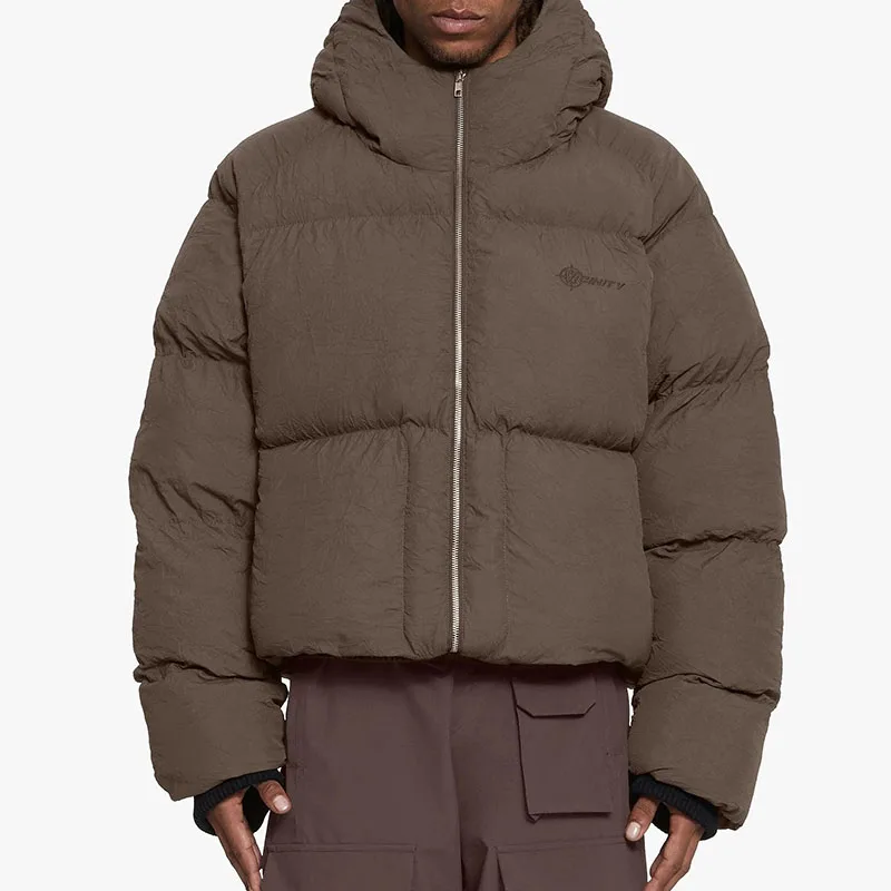 Novo Preto RO Estilo Cabeça Com Capuz Puffer Jaquetas Para Mulheres Dos Homens Solto Streetwear Completo Zip Up Algodão Inverno Parkas emo