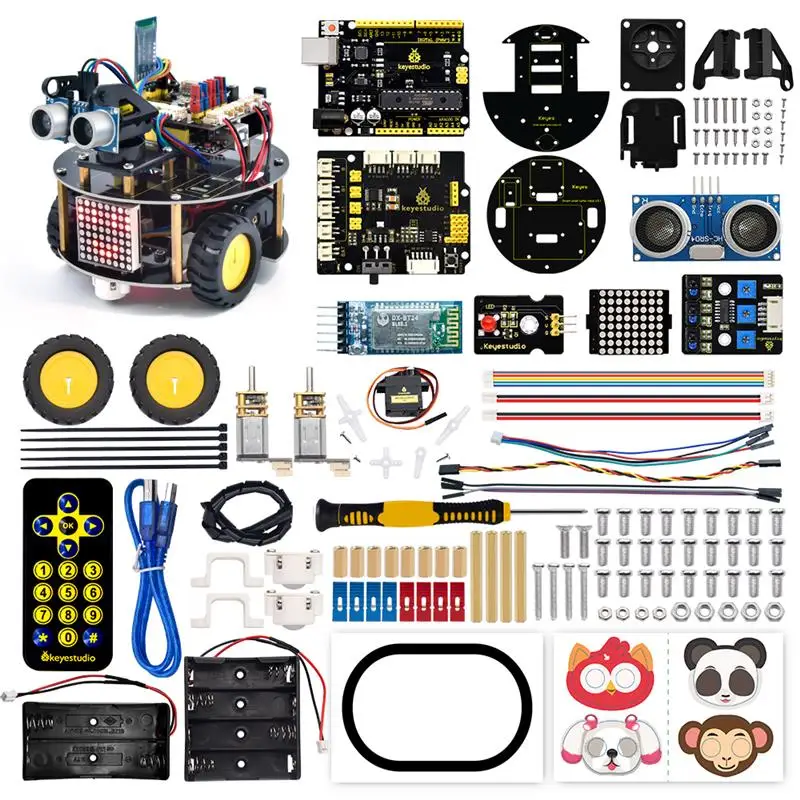 Top multifuncional inteligente pequena tartaruga robô carro v3.0 para arduino robô haste crianças brinquedo kit robô programável