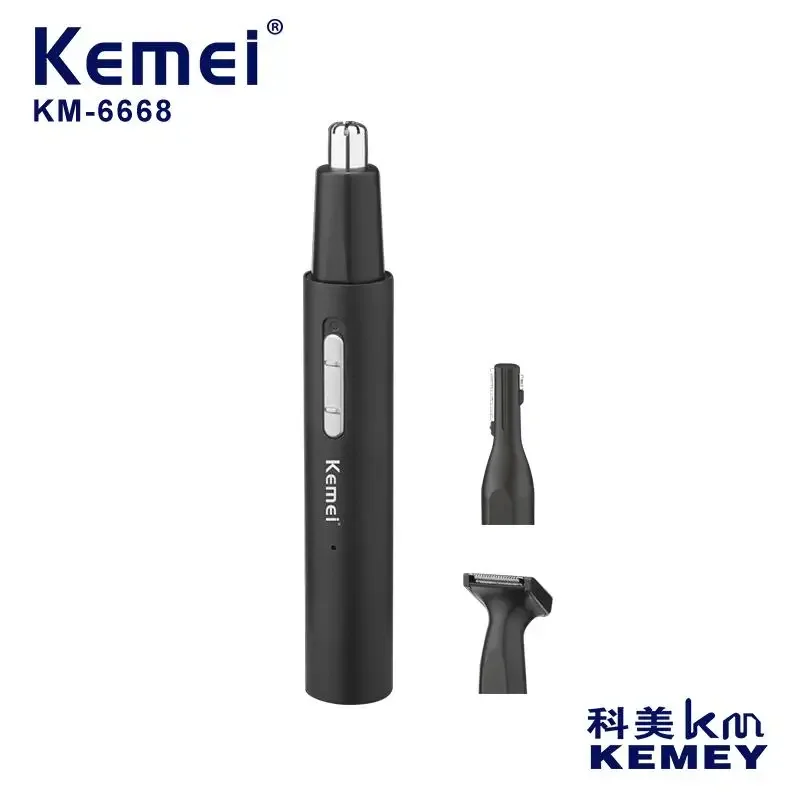 Kemei KM-6668multifunctional portable 3-in-1 electric nose hair trimmer, USB charging sideburns eyebrow trimmer and hair remover