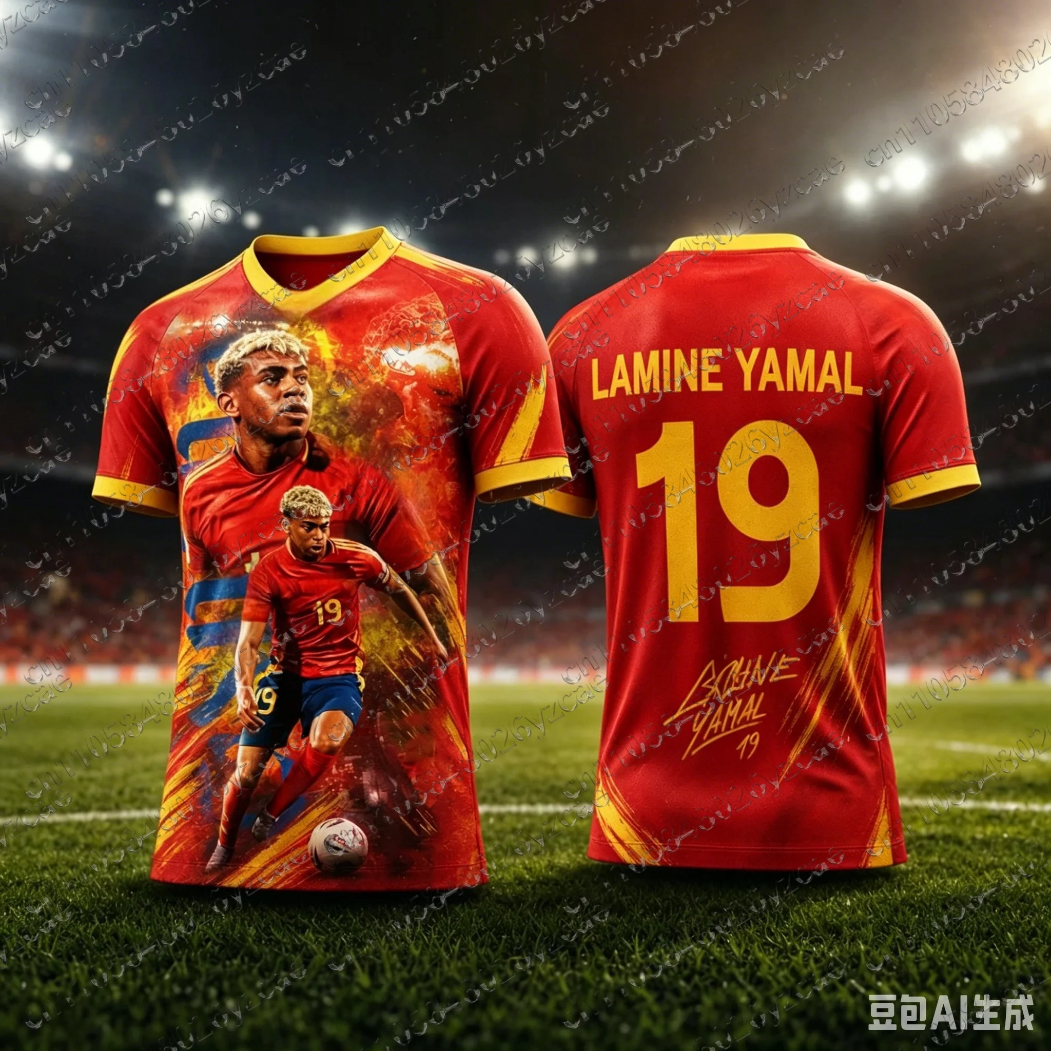 Neues YAMAL Fußballtrikot Spanische Fan-Geschenke Trainings-Top Sommer-Sport Herren T-Shirt Kinderbekleidung Trikot