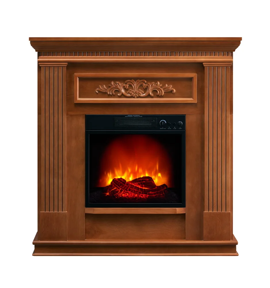 #Mantel Wooden Surround Firebox Insert Electric Fireplace Remote Control Electric Fireplace Heaters